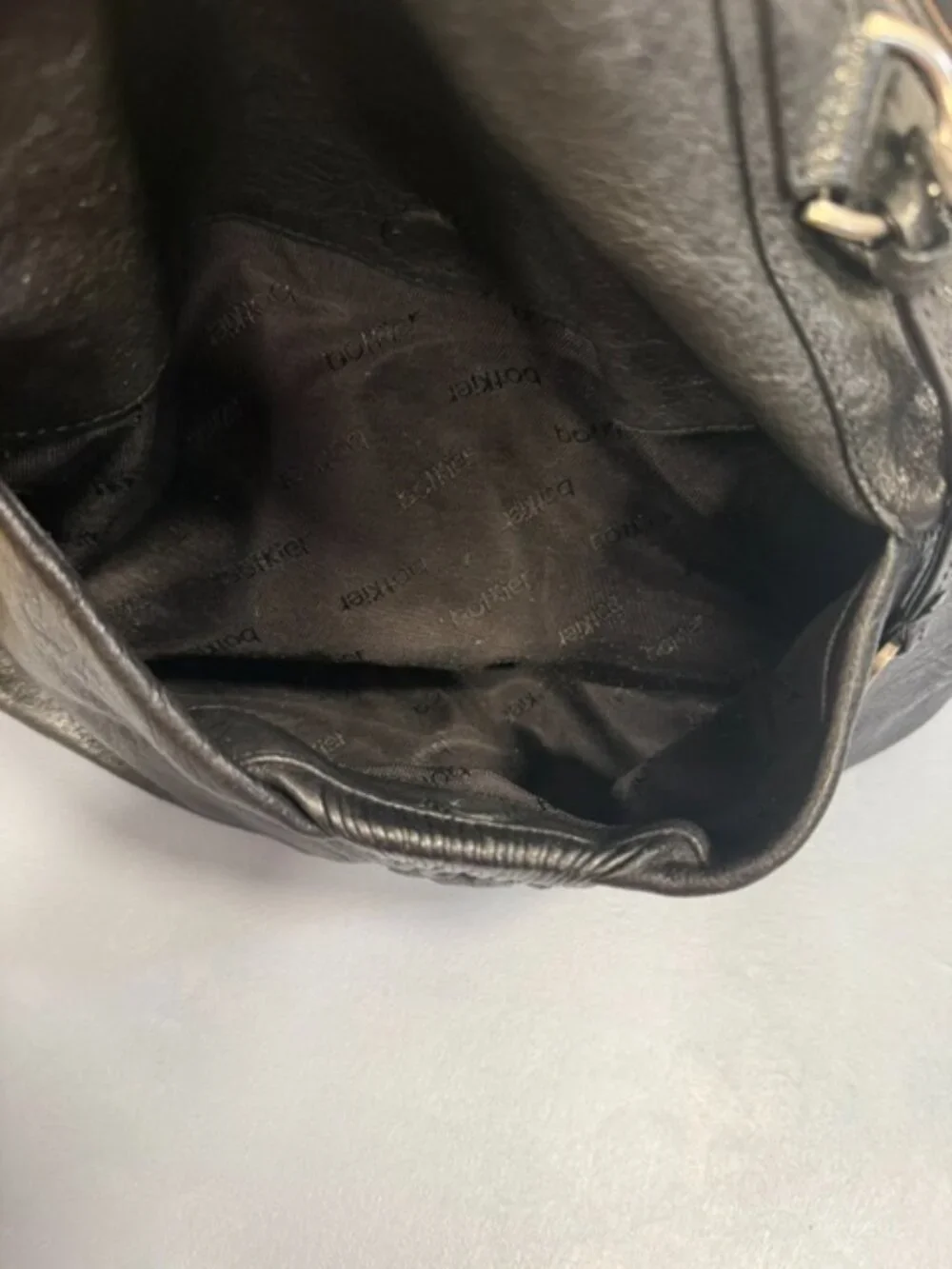 Botkier No. 13 NY Black Leather Chain Satchel Shoulder Bag Y2K